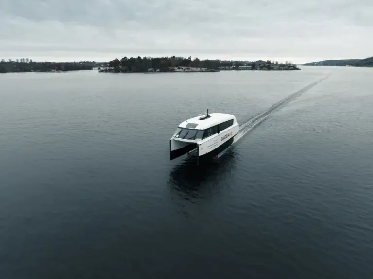Candela Vessel aerial shot over the ocean